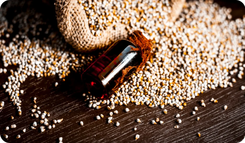 Pearl millet oil with raw pearl millet